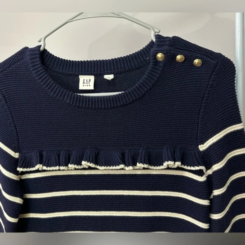 🌟 Gap Kids Navy and White Striped Sweater Dress 🌟